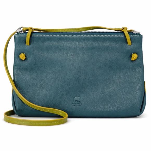 Mywalit Handbags - Teal and Yellow Leather Crossbody Bag